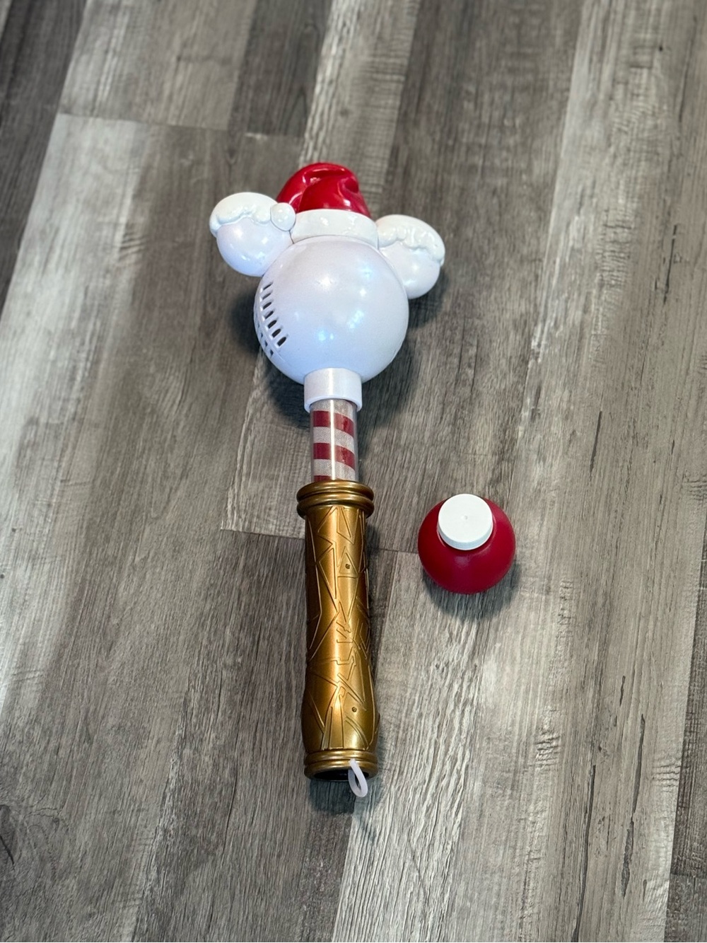 Festive Disney Parks Red and Gold Holiday Light-Up Bubble Wand
